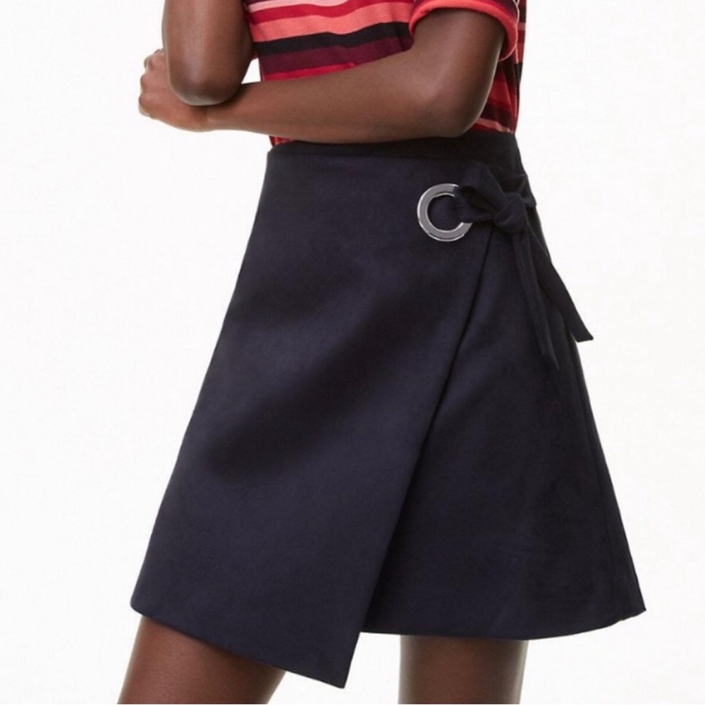 Loft wrap suede skirt